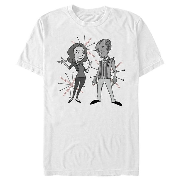 Men's Marvel WandaVison Retro Animated  Graphic Tee White Large