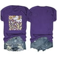 thumbnail image 4 of Aloohaidyvio Graphic T Shirts for Women,2024 Women's Summer Boho Floral T Shirt Cute Vintage Graphic Loose Tees Spring Crew Neck Short Sleeve Casual Tops, 4 of 4
