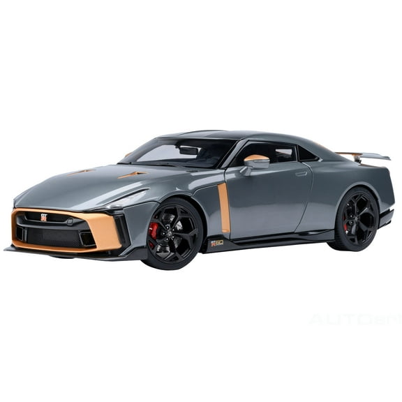 Nissan GT-R50 By ItalDesign "Goodwood Version" Liquid Kinetic Gray Metallic with Gold Accents 1/18 Model Car by Autoart