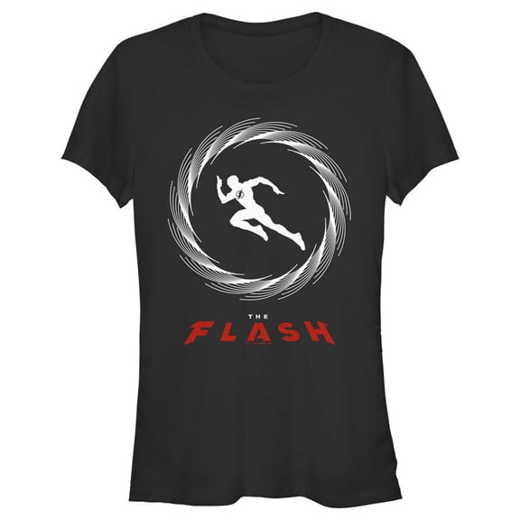 Junior's The Flash Speedster Barry Allen Silhouette Graphic Tee Black Large