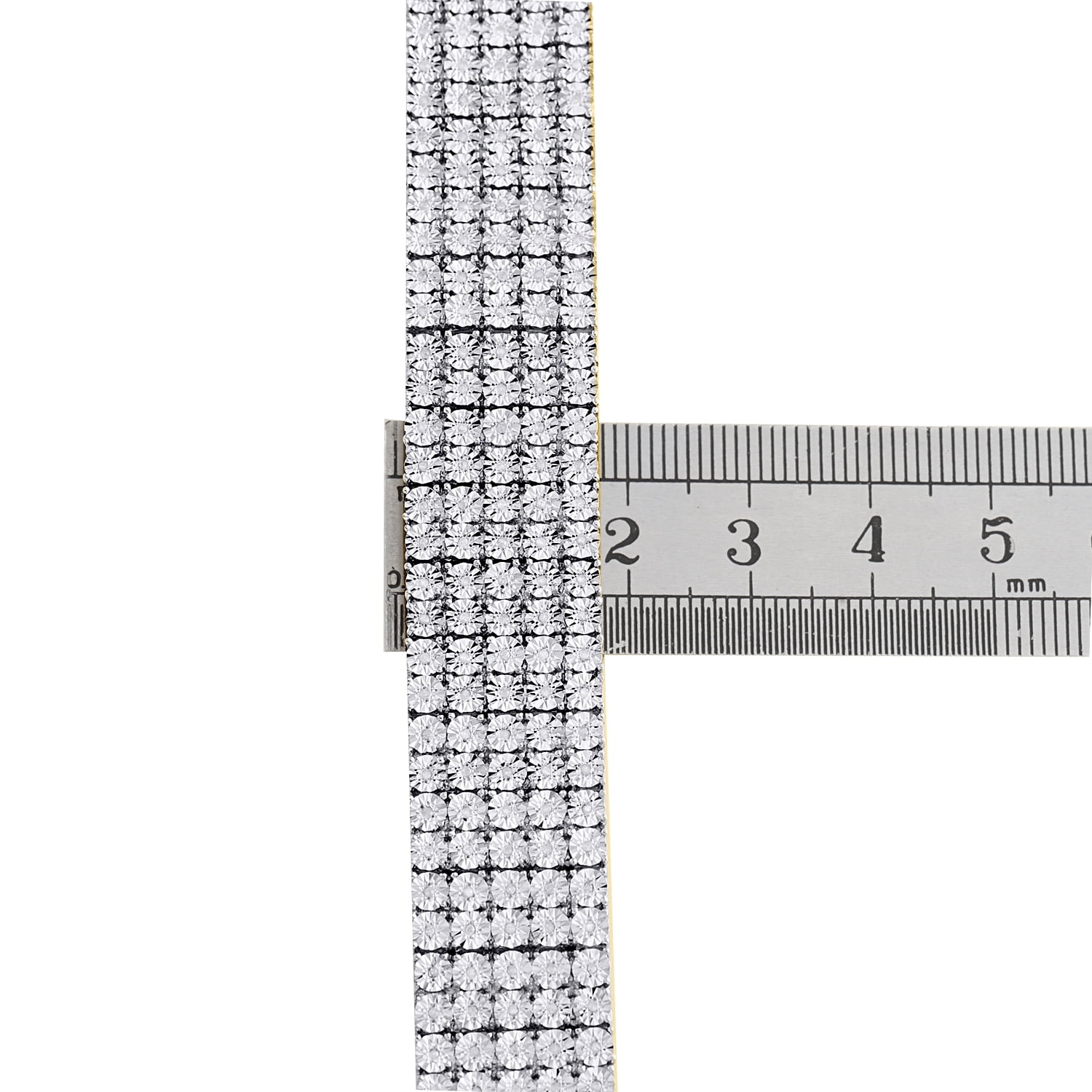 Real Diamond Sterling Silver 5 Row Tennis Bracelet 16mm Miracle Set 6/9 CT