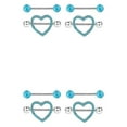 thumbnail image 1 of maskred 4 Pieces Nipples Rings Exquisite Stainless Steel Bodies Charming Woman Heart Shaped Breast Decor for Girl Blue 2Set, 1 of 6
