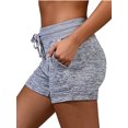 thumbnail image 2 of Uhndy Women's Summer Beach Shorts,Drawstring Waist Shorts For Ladys,Womens with Pockets Casual Swimming Trunk ,Plus Size Quick-drying Shorts For Lady Grey XXL, 2 of 3