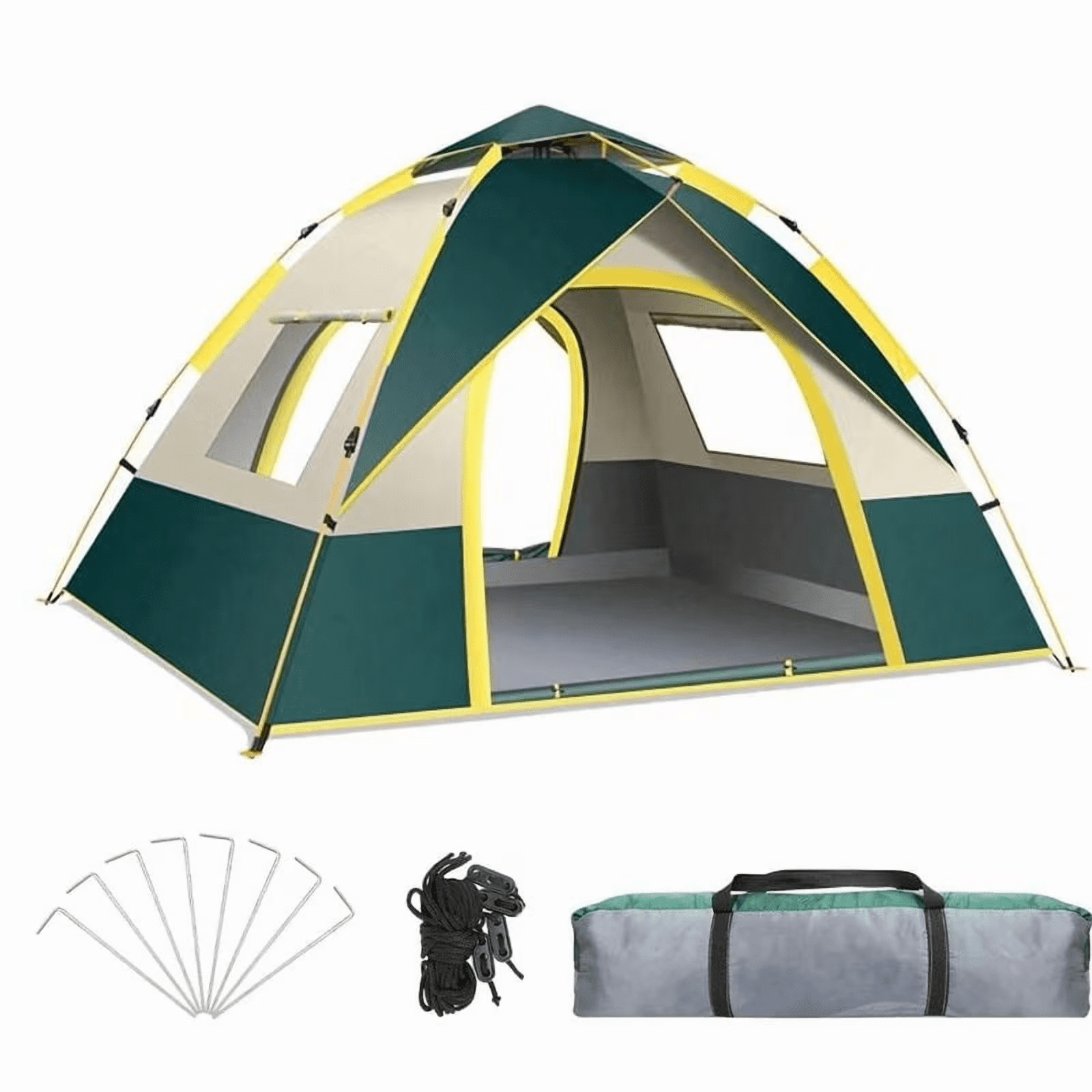 Outdoor Camping Tent, Enhanced Waterproof And Wind-Resistant Design, Dual Doors And Windows Tent, Quick Setup, Spacious Interior, All-Season Use, Perfect For Camping,