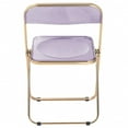 thumbnail image 6 of LeisureMod Lawrence Modern Acrylic Folding Chair With Gold Metal Frame in Magenta, 6 of 10
