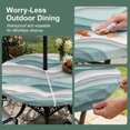 thumbnail image 3 of Round Outdoor Tablecloth with Umbrella Hole and Zipper, Teal Ombre Fitted Table Cover with Elastic Edge for 55-60 Inch, Modern Geometric Moire Abstract Art Waterproof Patio Tablecoths for Picnic, 3 of 9