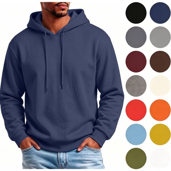 LONKITO Mens Pullover Hoodie Fleece Long Sleeve Hooded Sweatshirts Workout Casual Hoodies Size S