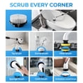 thumbnail image 3 of BIMZUC Electric Spin Scrubber, Cordless Cleaning Brush, 7 Replaceable Heads, Extendable Handle, White, 3 of 10