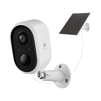 AURUMBACH Outdoor Security Camera 2K Wireless Surveillance Camera with Solar Panel White