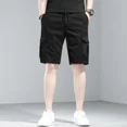 thumbnail image 5 of Pantalones cortos para hombre, pantalones cortos de trabajo color caqui para hombre, pantalones cortos cargo ajustados de algodón con botones para hombre, pantalones grandes y altos, elásticos, cómodo, 5 of 5