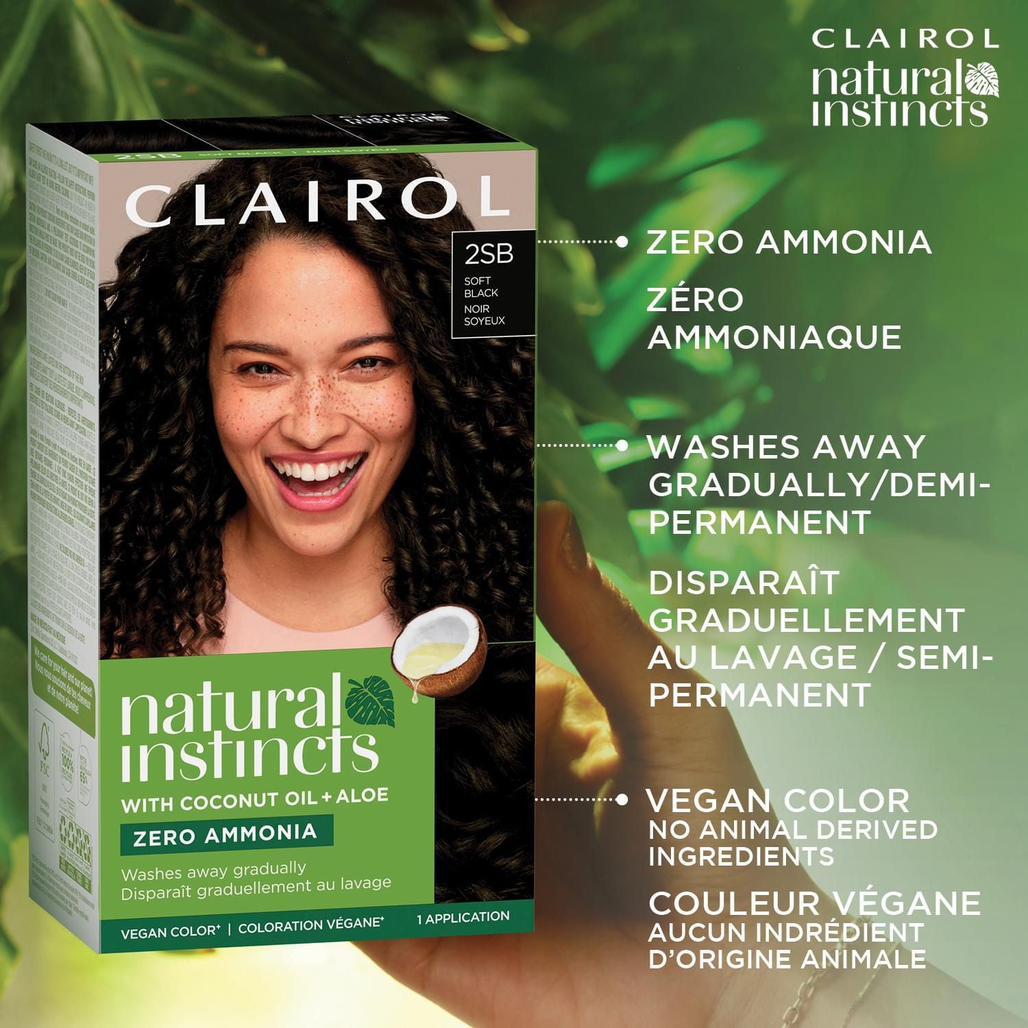 Coloration semi-permanente Natural Instincts, Avec huile de coco et aloe vera Sans ammoniaque ni parabène ajouté!