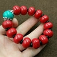 thumbnail image 5 of Retro Style Stretch Bracelet with 16mm Drum Bucket Beads Elastic Bead Strand Unisex Jewelry Accessory for Daily Wear, 5 of 6