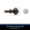 thumbnail image 4 of Mainstays 28-48 in. Cedric Petite Café Adjustable Curtain Rod, 1/2 in. Diameter, Black, 4 of 6