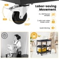 thumbnail image 4 of Giantex Chariot à Outils à 3 Tablettes avec Roues Verrouillables, Armoire de Rangement Utilitaire Mobile en Acier, Organisateur, Noir, 4 of 6