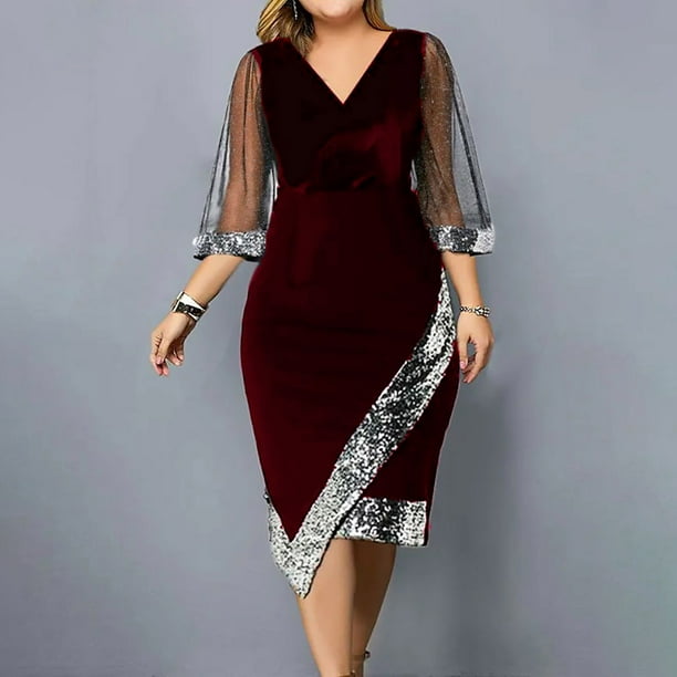 fartey Women Plus Size Velvet Evening Dresses Sparkly Sequins Trim Asymmetrical Hem Bodycon Dress Tunic Fit Mesh Half Sleeve Mini Dress Trendy Cocktail Party Midi Dresses, S-5XL - Walmart Business Supplies fartey Women Plus Size Velvet Evening Dresses Sparkly Sequins Trim Asymmetrical Hem Bodycon Dress Tunic Fit Mesh Half Sleeve Mini Dress Trendy Cocktail Party Midi Dresses, S-5XL - Walmart Business Supplies