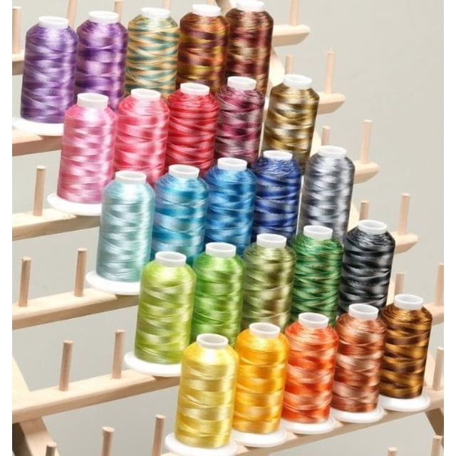 25 LARGE Cones Variegated Embroidery Machine Thread 40wt 1100yards Poly120D/2