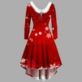thumbnail image 3 of IROINNID Christmas Cocktail Dress for Women Funny Xmas Print Long Sleeve Raffle Party Ugly Dress,Burgundy, 3 of 5