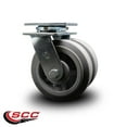 thumbnail image 2 of 6 Inch Dual Thermoplastic Rubber Wheels Swivel Caster with Roller Bearing SCC, 2 of 2