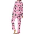 thumbnail image 6 of Fengactive Christmas Printed Pajamas for Women Fashion Long Sleeve Lapel Shirts Pants Casual Home Button Sleepwear, 6 of 7