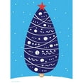 thumbnail image 3 of Seven Trees Design 15x18 Black Modern Framed Museum Art Print Titled - Snowy Christmas Tree, 3 of 5