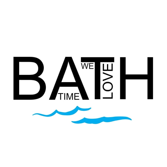 HYGIENE - Calm Water Decoration Bath Time Quotes Decoration Lettering Art Design Removable Home Bathroom Vinyl Wall Decal - We Love Bath Time 40" x 20"