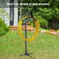 thumbnail image 5 of Bextsrack Garden Hose Holder Freestanding, Water Hose Stand Stake for Outside, Floral Decorative Metal Hose Hanger Rack with 3 Anchor Points for Outdoor Yard Lawn Black, 5 of 7