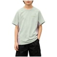 thumbnail image 2 of Muscularfit Swim Shirt T Shirts for Boys Boys Athletic Shirts Quick-Dry Active Fit Raglan Tshirts Graphic Tees Short Sleeve Pull-On Crew Neck Green Teen Boy Shirts,14-15 Years, 2 of 9