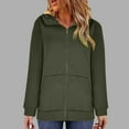 thumbnail image 4 of Pntutb Womens Solid Color Hoodie Zipper Sweatshirts Long Coat Tops with Pockets, 4 of 6