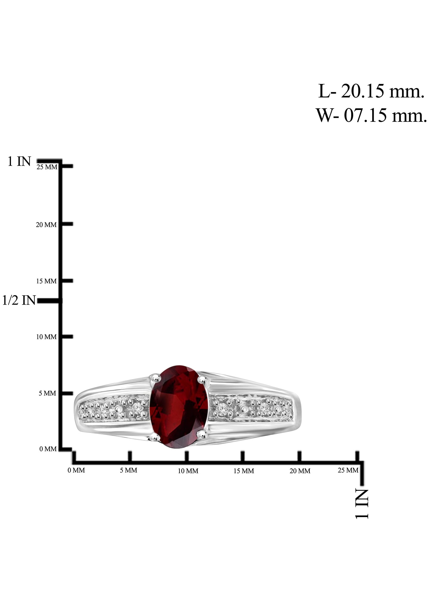 JewelersClub Garnet Ring Birthstone Jewelry – 1.00 Carat Garnet 0.925 Sterling Silver Ring Jewelry with White Diamond Accent – Gemstone Rings with Hypoallergenic 0.925 Sterling Silver Band