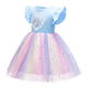 thumbnail image 5 of Vestido de niña de verano de punto fino con unicornio, vestido infantil con mangas voladoras, vestido de princesa de malla arcoíris, 5 of 5