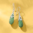thumbnail image 3 of Ross-Simons Jade Teardrop Earrings in Sterling Silver, Women's, Adult, 3 of 5