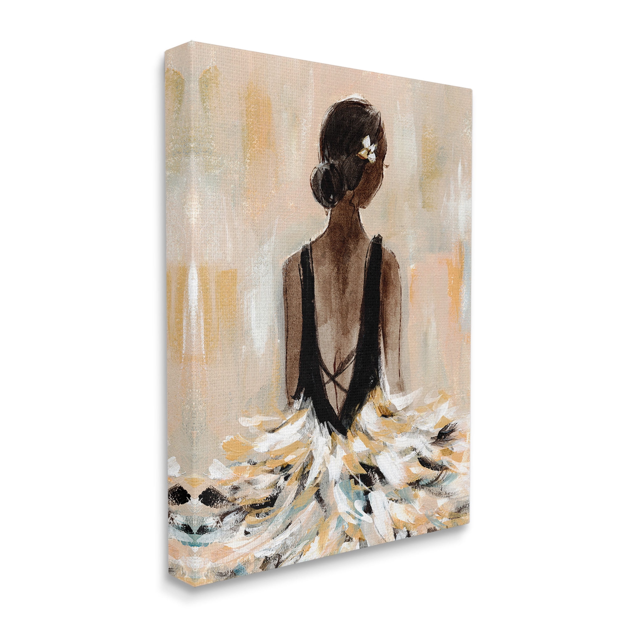 Stupell Industries Ballerina in Abstract Gown Beauty & Fashion Painting Gallery Wrapped Canvas Art Print Wall Art, 24 x 30
