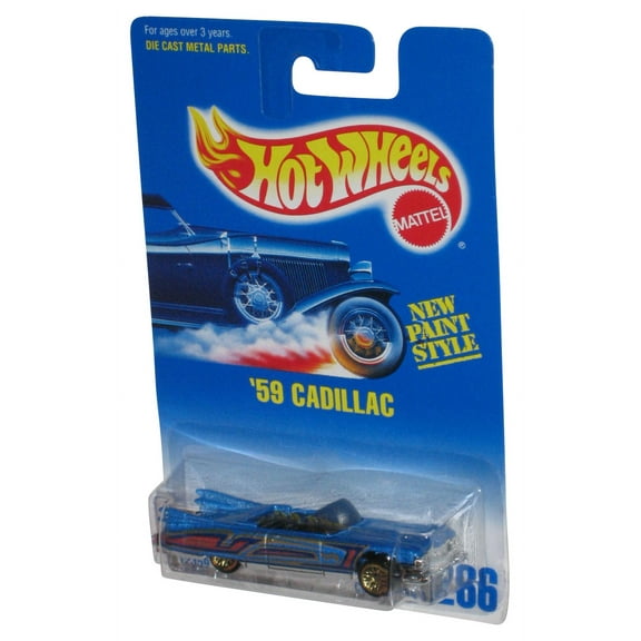 Hot Wheels New Paint Style '59 Cadillac (1991) Mattel Blue Toy Car #266