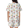 thumbnail image 3 of Naloa Geometric Retro Women's Short-Sleeved Pajama Set, Loungewear, Summer pajamas, Breathable Cozy - Small, 3 of 9