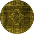 thumbnail image 1 of Ahgly Company Indoor Round Persian Yellow Bohemian Area Rugs, 4' Round, 1 of 4