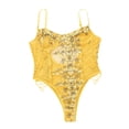 thumbnail image 4 of Zuwimk Lingerie For Women Bodysuits, Bodysuit for Women Plunge Deep V Neck Twist Knot Front Slim Fit Short Sleeve Long Sleeve T Shirts Tops Jumpsuit Yellow,S, 4 of 5