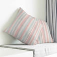 thumbnail image 3 of Pink Blue Gray Pillow Covers 26x26 Inch Decorative Throw Pillow Cover, Beige Vintage Simple Abstract Stripes Sofa Pillowcases Accent Cushion Case Home Decor Bedroom Living Room, 3 of 6