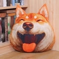 thumbnail image 2 of Cojín de peluche con estampado de perro, para niños, juguete de peluche realista, regalo de cumpleaños, lindo risa tonta, 2 of 9