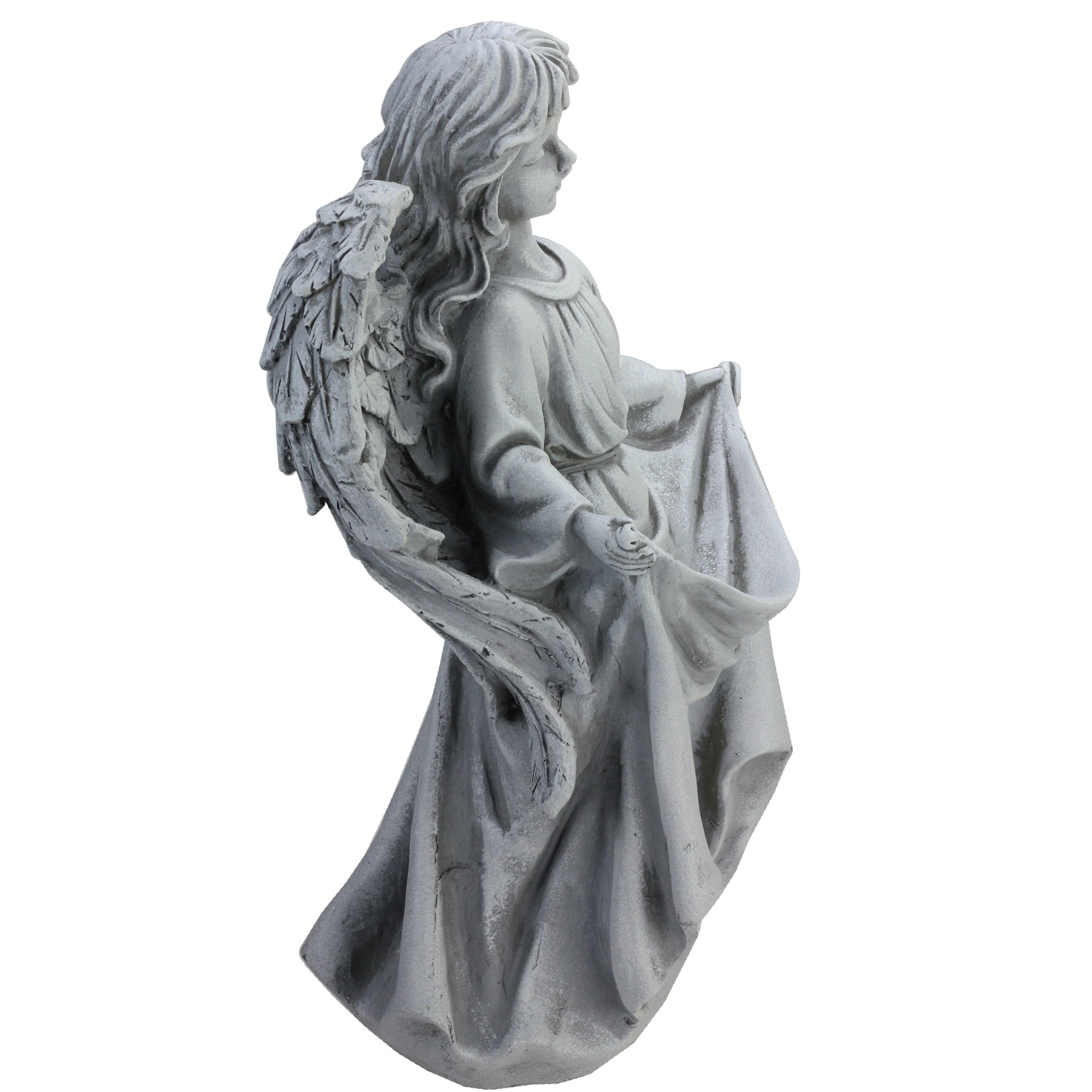 Northlight 16.5" Angel Outdoor Patio Garden Bird Feeder Statue - Gray
