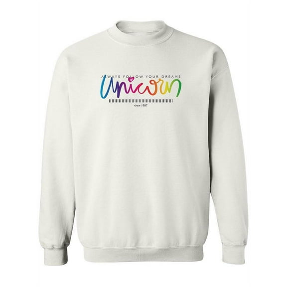 Unicorn In Rainbow Sweatshirt Women -Image by Shutterstock, Female 3X-Large