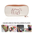 thumbnail image 2 of Shisuyan Canvas Pencil Case with Zipper for Storage Use Beige Large Capacity Fits Pens Pencils Rulers 6.3 Inches, 2 of 8
