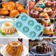 thumbnail image 4 of Mini máquina para hacer postres de silicona, bandeja para hornear muffins con 6 orificios, bandeja para hornear fácil de liberar, sin BPA., 4 of 5
