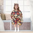 thumbnail image 7 of FORMRS Wearable Blanket Hoodie with Sleeves for Kids Cozy Flannel Sweatshirt, Red Floral, 7 of 7