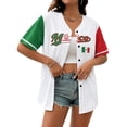 thumbnail image 2 of Soccer Cup 2026 Jersey for Men & Women, Button Down V-Neck Short Sleeve Mexico Baseball Top - Lightweight Mesh Fan Shirt for Stadium & Party Army Green L, 2 of 9