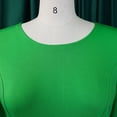 thumbnail image 6 of AURA Womens Pleated Midi Dress High Waist Belted A Line Crewneck Five Sleeve Elegant Summer Work Dress with Zipper, 6 of 9