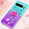 thumbnail image 6 of for Google Pixel 8 Pro Clear Case for Girls Women, Liquid Glitter Sparkle Bling Cute Case with Kickstand Gradient Quicksand Cover for Google Pixel 8 Pro JB Bluish Violet, 6 of 14