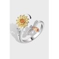 thumbnail image 4 of NETSENG 925 sterling silver swivel ring opening adjustable decompression ring, sunflower, silver, 4 of 7