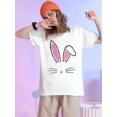 thumbnail image 1 of Camiseta básica para mujer de veranoBunny Print T-Shirt, Casual Crew Neck Short Sleeve T-Shirt, Women's&nbspClothingFather's Day, MotherCamisetas de verano para mujer, manga corta, cuello redondo, c, 1 of 7