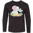 thumbnail image 3 of Inktastic Cute Elephants with Flowers Long Sleeve Youth T-Shirt, 3 of 5