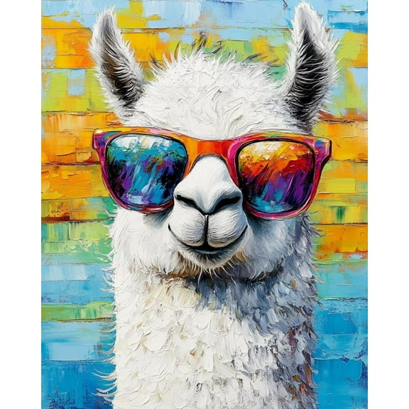 Paint by Numbers for Adults Kids Beginner Rainbow Cool Llama 1 DIY Acrylic Painting by Numbers Kits with Brushes Acrylic Pigment Home Decoration Gifts 16 x 20 inch